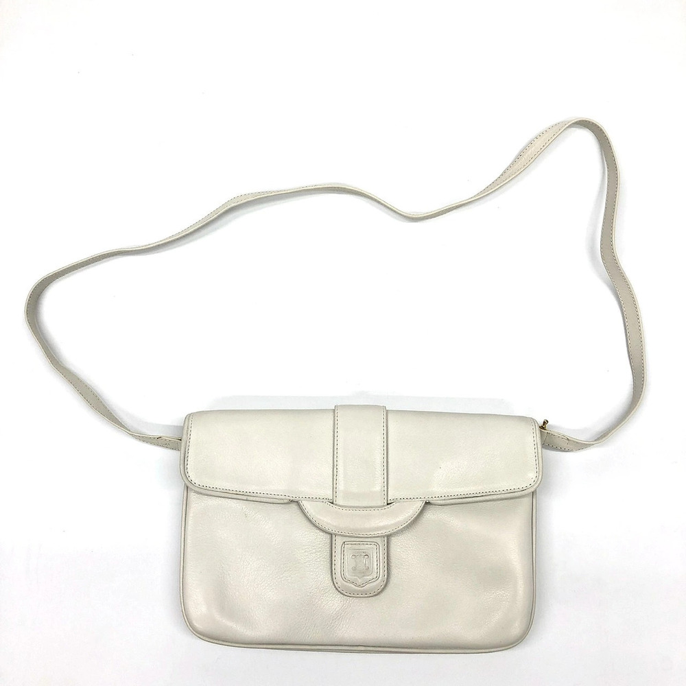 Celine Shoulder Bag White Leather